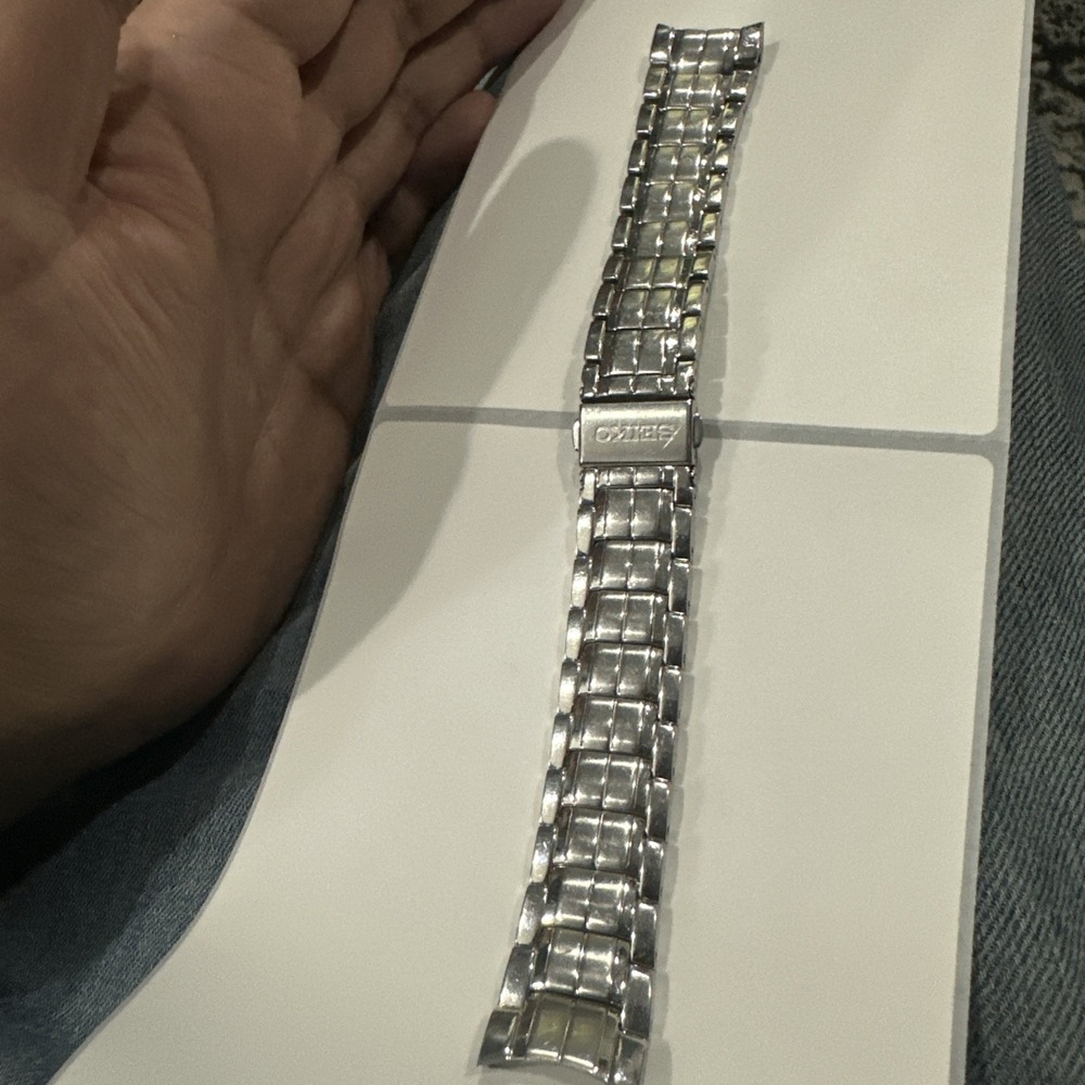 Seiko Original Stainless Steel Watch Band 20mm Silver Band Pre Owned Mens Watch